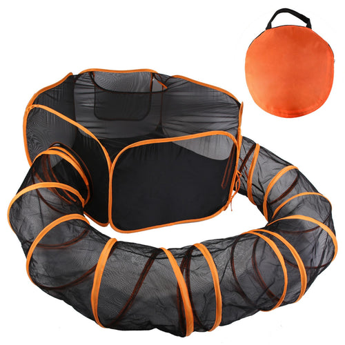 2 In 1 Foldable Pet Play Tent with Tunnel Pet Cage Tent Pet Enclosures Playground Indoor Outdoor with Carry Bag for Dog…