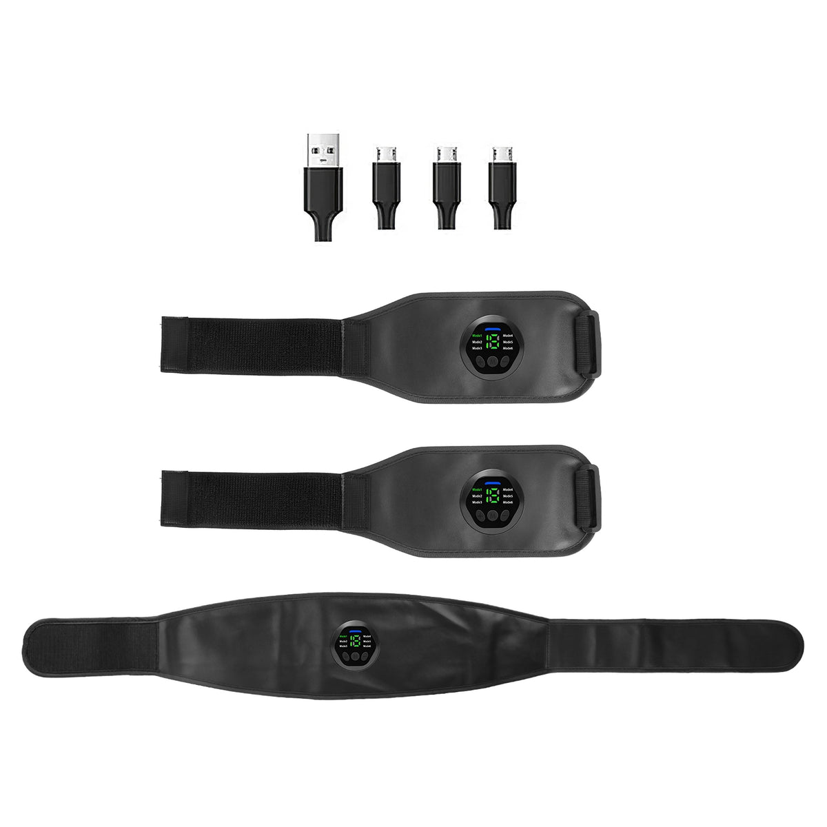 Muscle Stimulator Abdominal Toning Belt ABS Training Fitness Equipment Waist Trimmer Belt Muscle Toner with 6 Modes 18 Intensity Levels for Men Woman
