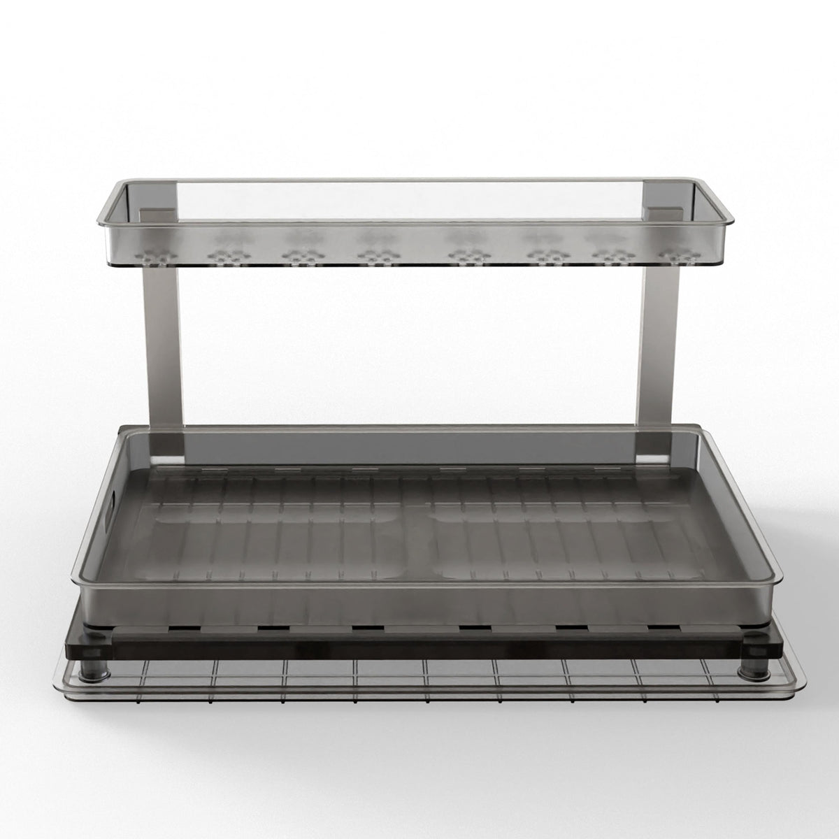 2-Tier Pull Out Under Sink Organizer Cabinet Organizer With Sliding Drawer Tray L-Shaped Slide Out Storage Shelves For…