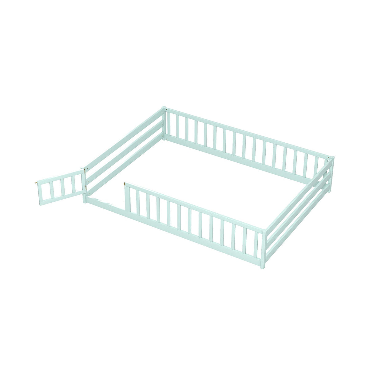 Full Size Floor Bed with Full Length Safety Guardrails