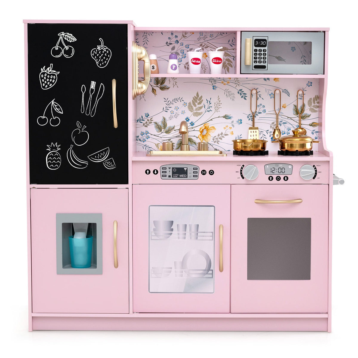 Toddler Pretend Play Kitchen for Boys and Girls 3-6 Years Old-Light Pink