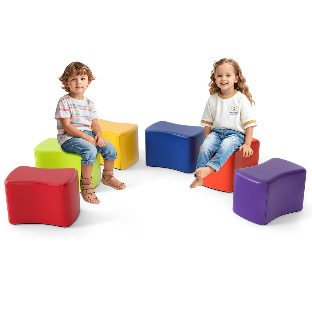 Modular Stool Set for Kids 6 PCS Butterfly Stools-Multicolor