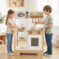 Play Kitchen Wooden Toy Kitchen Playset with Chalkboard Birthday Gift for Kids Aged 3 +
