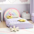 Twin Floor Bed Frame Upholstered Twin Size Kids Floor Bed with 210D Oxford Cloth Floor Mat