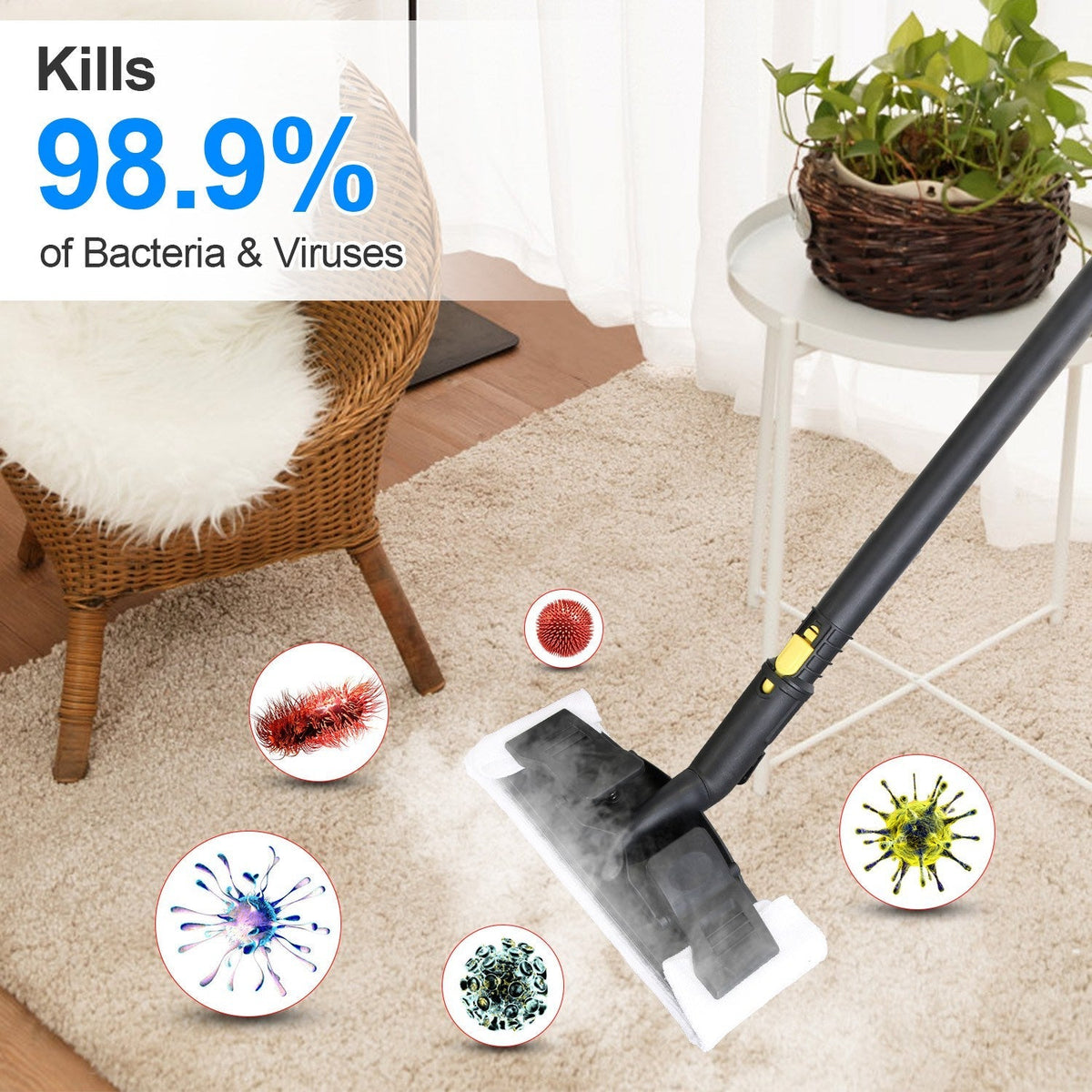 1800W Steam Cleaning Machine – 2L Tank, High Pressure, 15 Accessories