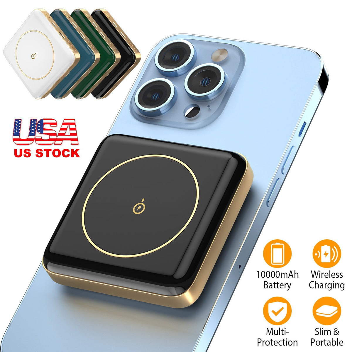 Magnetic Wireless Power Bank 10000mAh Magnetic Portable Charger MagSafe Wireless Power Bank Fit for IOS Phones 14/13/12/11 Series
