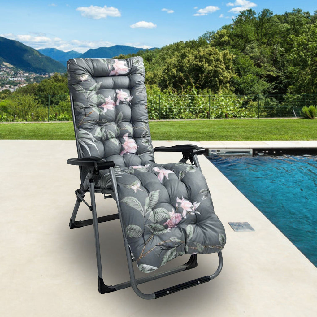 67x22in Chaise Lounger Cushion Recliner Rocking Chair Sofa Mat Deck Chair Cushion