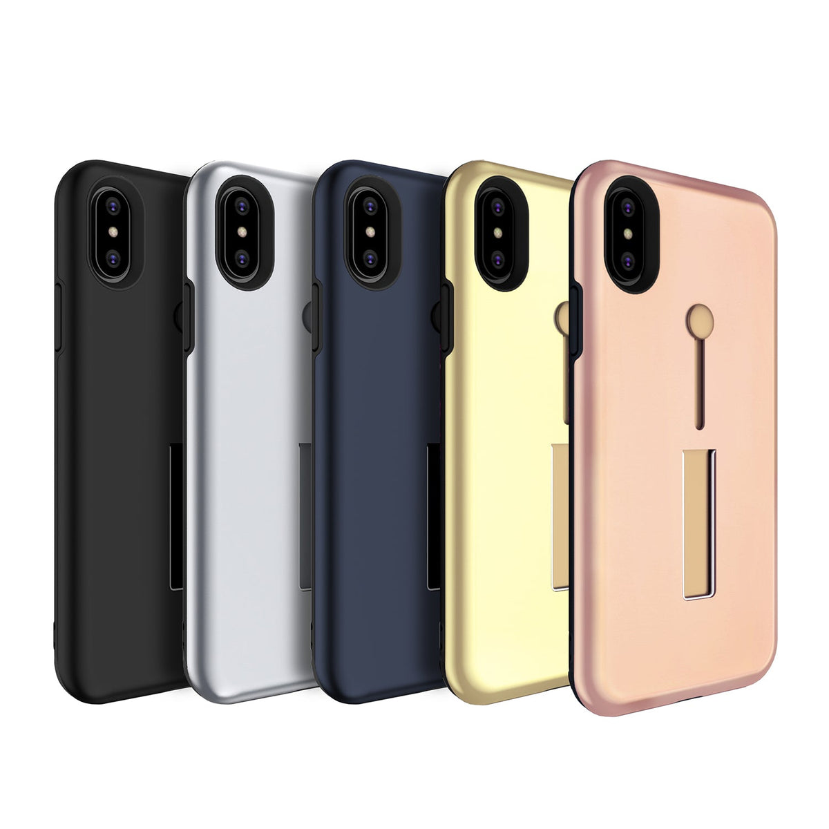 Finger Strap Phone Case for iPhone X Drop-protection Finger Ring Rugged Phone Case with Kickstand Dual Layer Case
