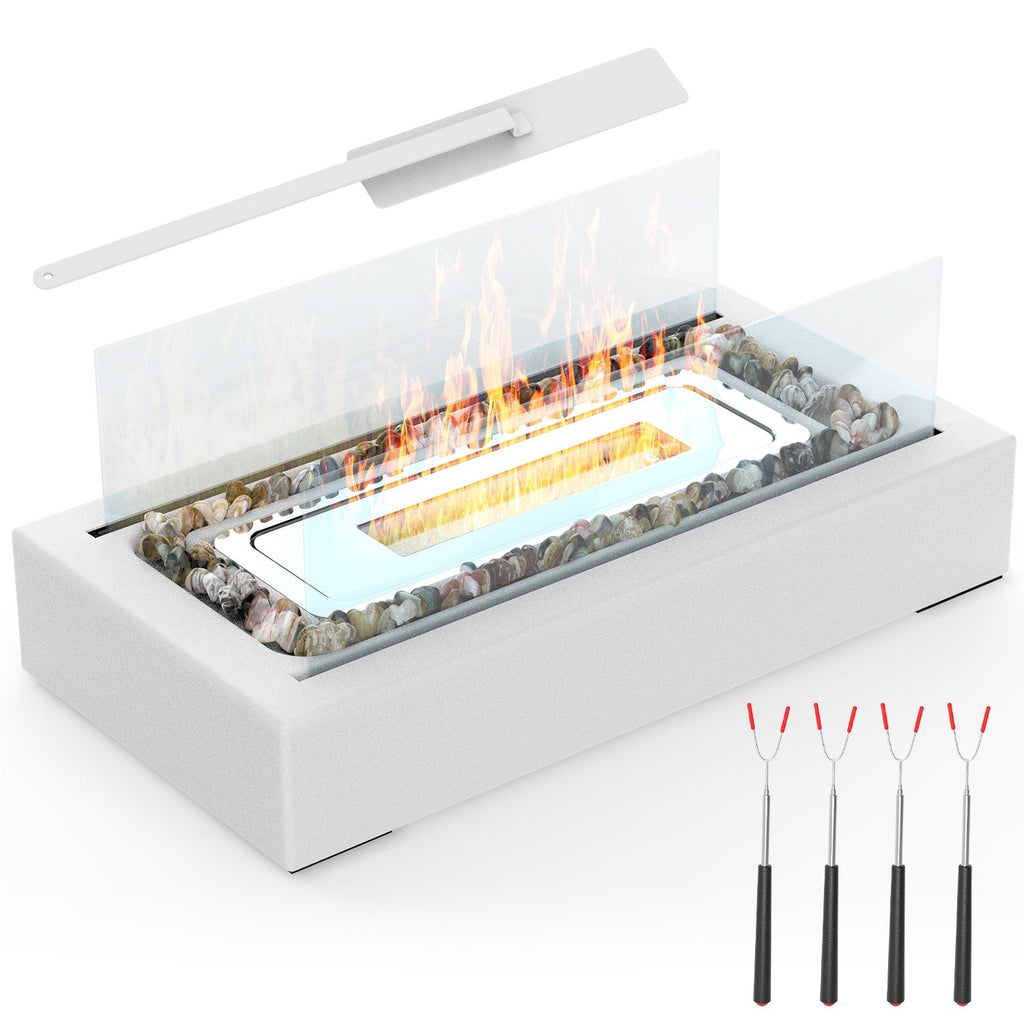 Tabletop Fire Pit With Roasting Sticks Portable Indoor Outdoor Tabletop Fireplace Ethanol Mini Fire Pit Table Top Decoration for Christmas Dinner Part