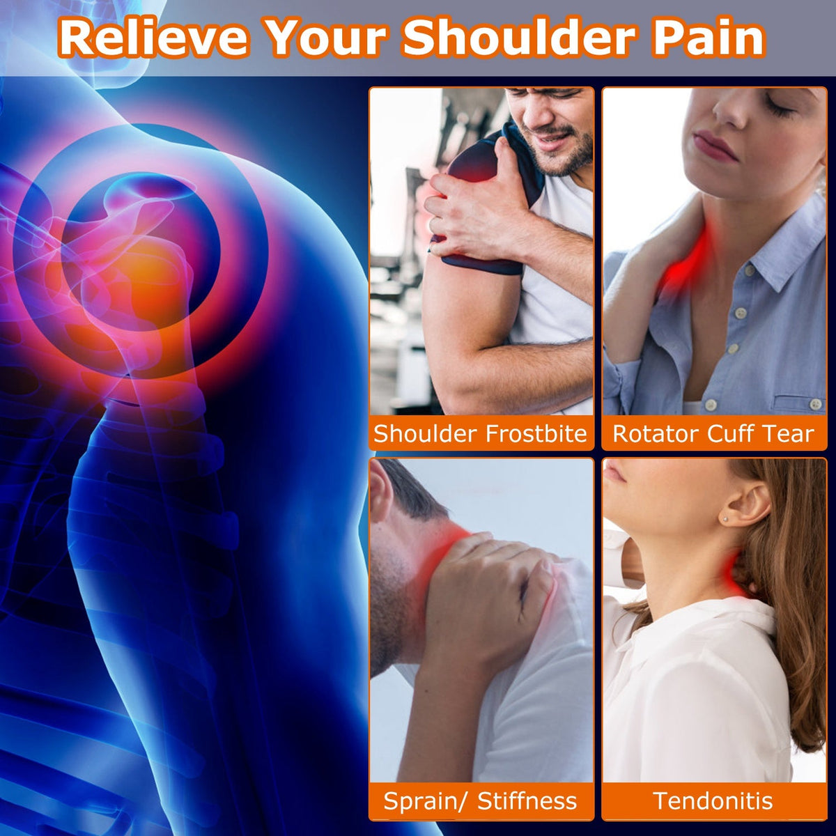 Heated Shoulder Brace Electric Heating Pad TherapyÊShoulder Heating Wrap Compression Sleeve for Shoulder Pain Muscle StiffnessÊBursitis Tendonitis