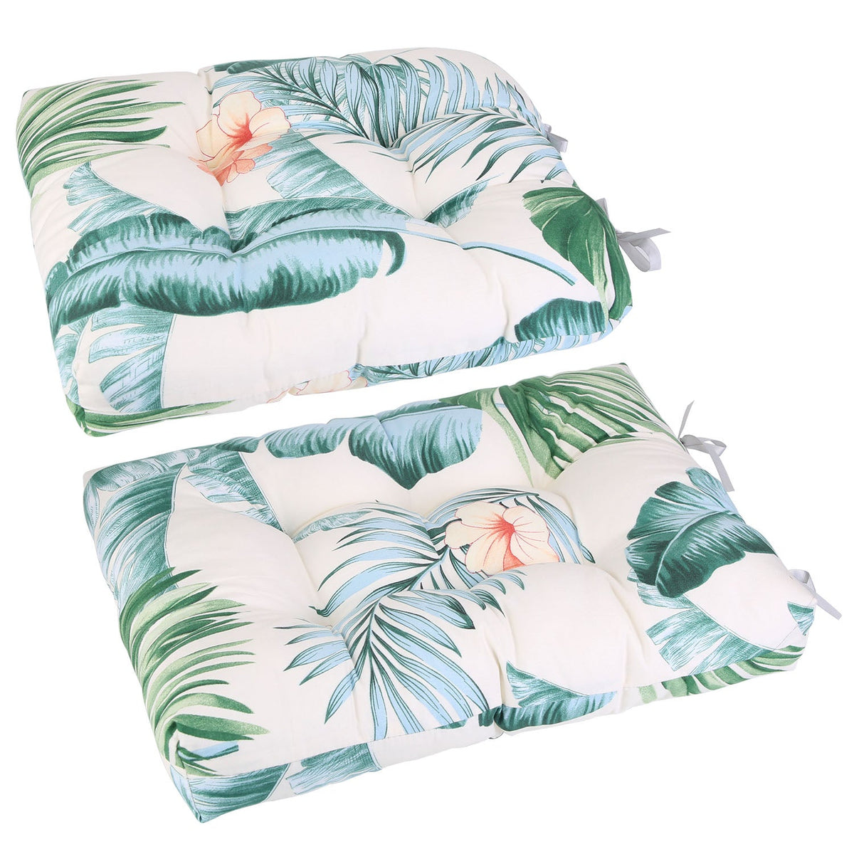 2Pcs Rocking Chair Cushion Upper And Lower Back And Seat Sets with Non-Slip Ties Polyester Fiber Filling Comfortable for Indoor Home Office Car