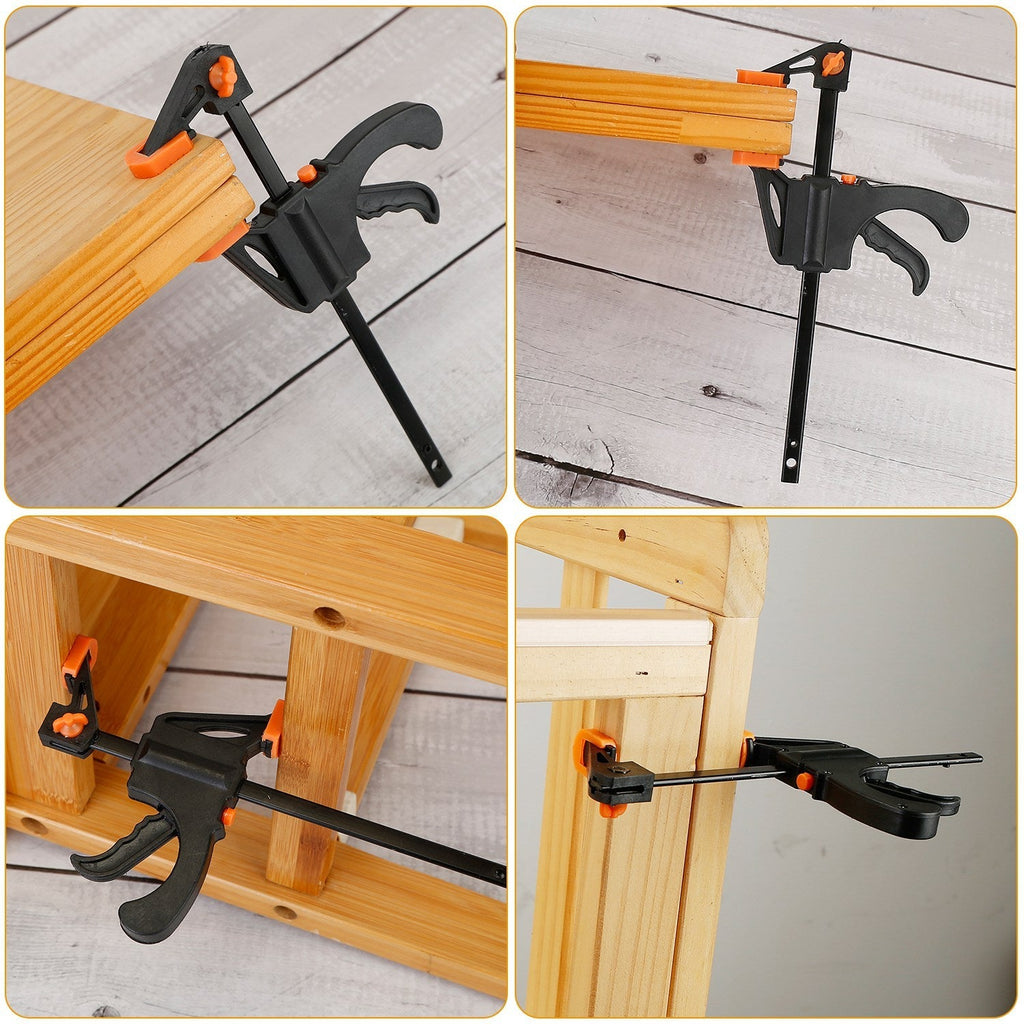 2Pcs Wood Working Bar F Clamp Grip Quick Grip Ratchet Release Squeeze Clamps For Carpentry DIY Woodwork