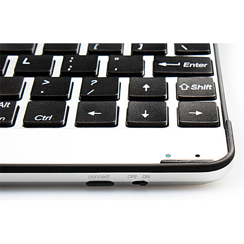 Wireless Keyboard with Aluminum Alloy Cover, Silver and Black Design