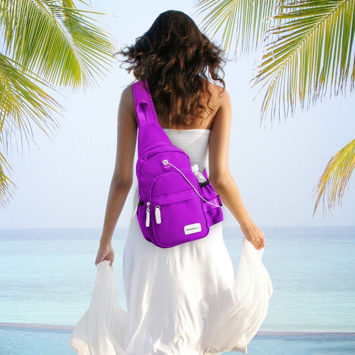 Unisex Sling Backpack Nylon Chest Shoulder Crossbody Bag Travel Sports Cycle Knapsack
