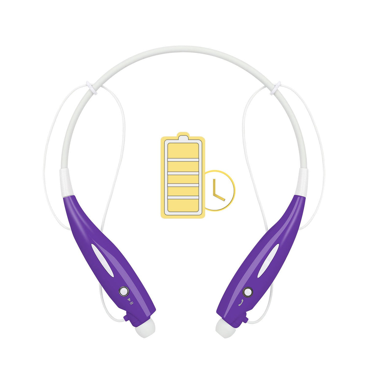 Wireless Stereo Headsets Sport Neckband Headphones In-ear Magnetic IPX4 Waterproof Earbuds w/ Built-in Mic Call Vibrate Alert Number Broadcast Running