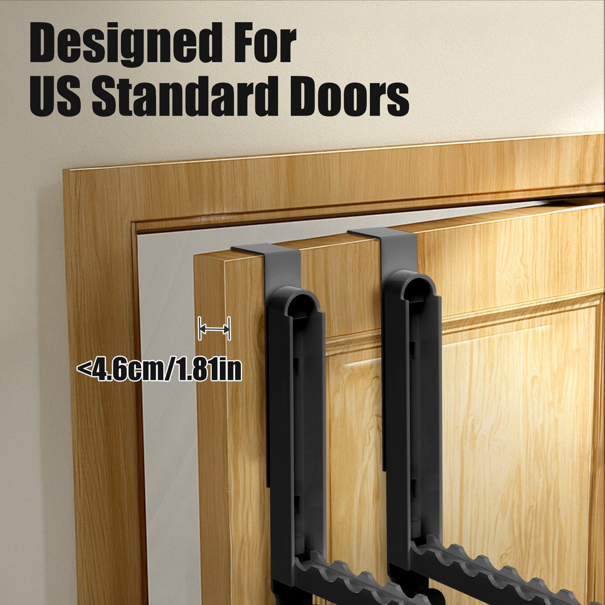 2Pcs Over The Door Hanger Hooks For Clothes Foldable Clothes Drying Rack For Laundry Coats Towels Portable Clothing Hanger Hook For 1.81In Thickness D
