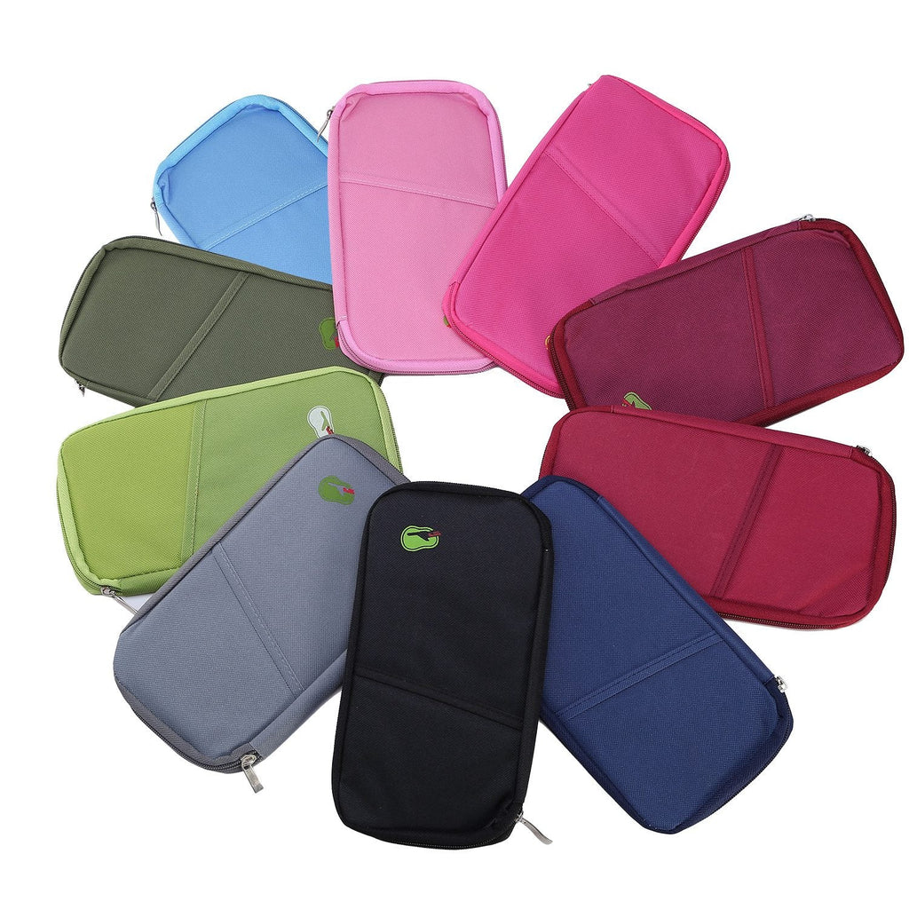 Travel Passport Wallet 12Cells Ticket ID Credit Card Holder Water Repellent Documents Phone Organizer Zipper Case Business Trip Daily Use