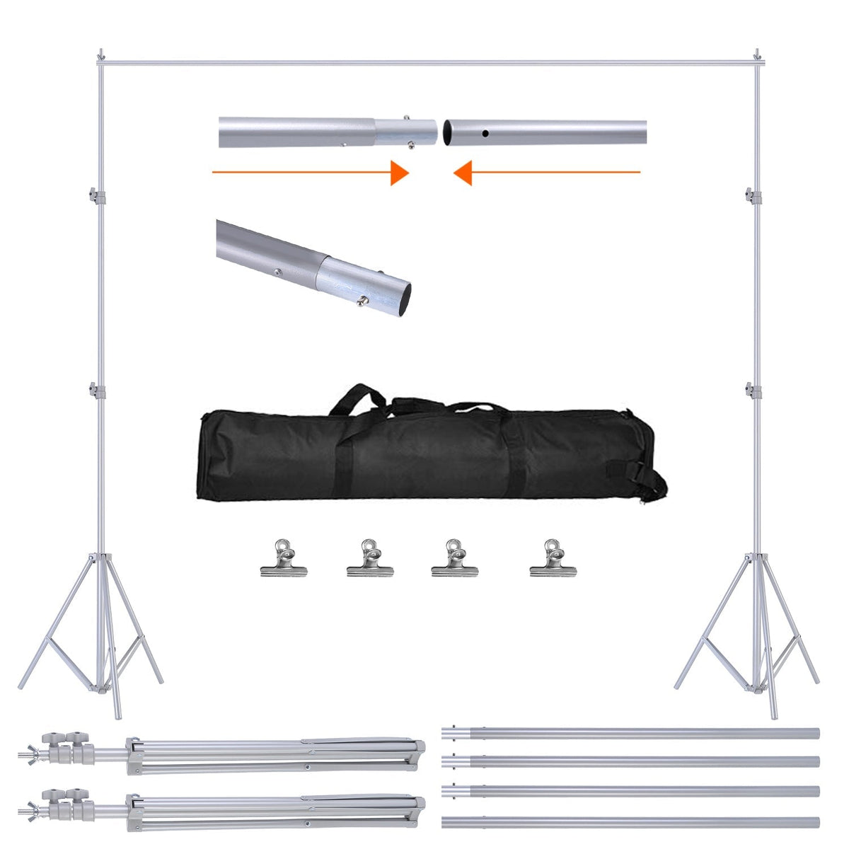6.5×10ft Photography Backdrop Stand – Adjustable Studio Support Set