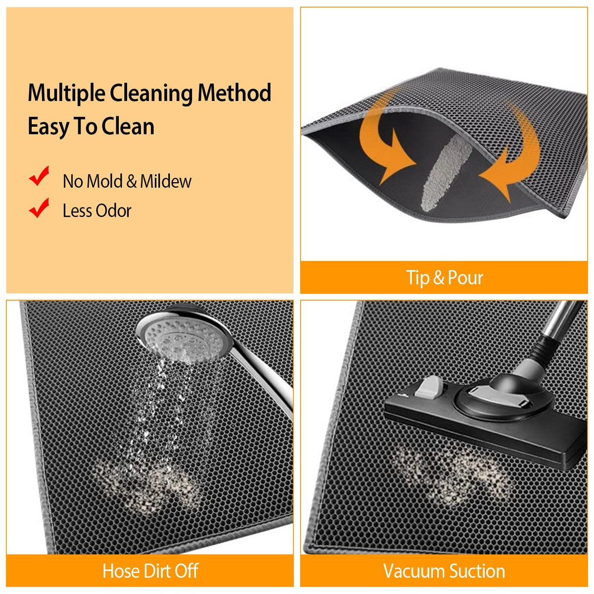 Cat Litter Mat EVA Honeycomb Double Layer Kitty Litter Trapping Carpet Urine-proof Scatter Rug Pad