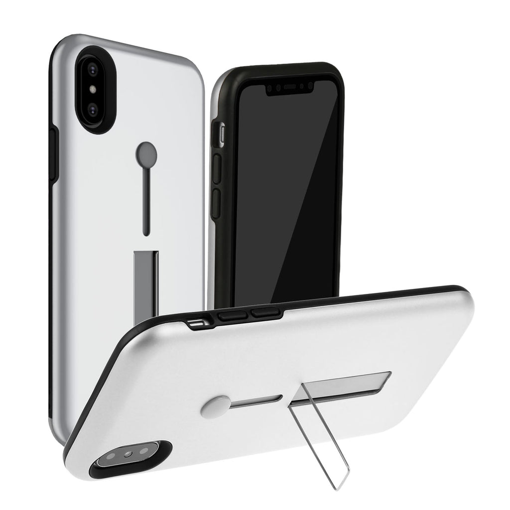 Finger Strap Phone Case for iPhone X Drop-protection Finger Ring Rugged Phone Case with Kickstand Dual Layer Case