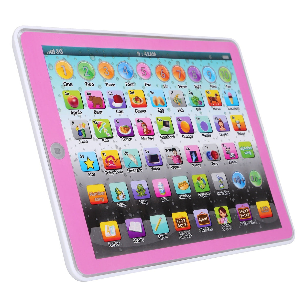 Kid Baby Toddler Tablet Toy Educational Learning Study Tablet Pad Gift for Aged 2 3 4 5 6 7 Girls Boys