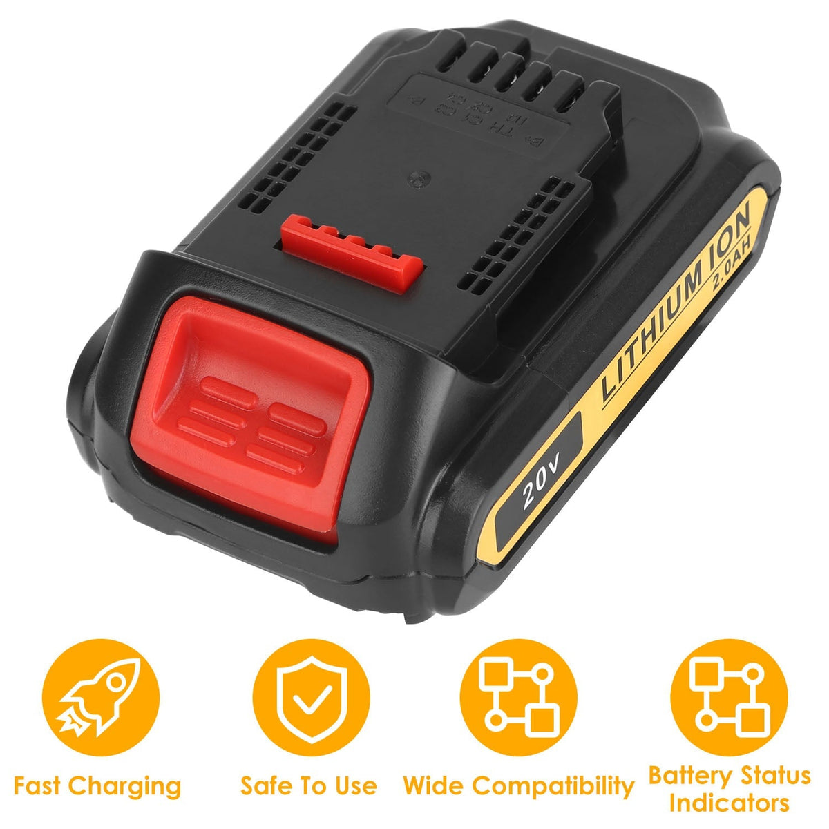 20V Replacement Battery Fit for Dewalt DCB206-2 DCB205 DCB200-2 DCB203 DCB181 DCB180 DCB200 DCB201 DCB201-2