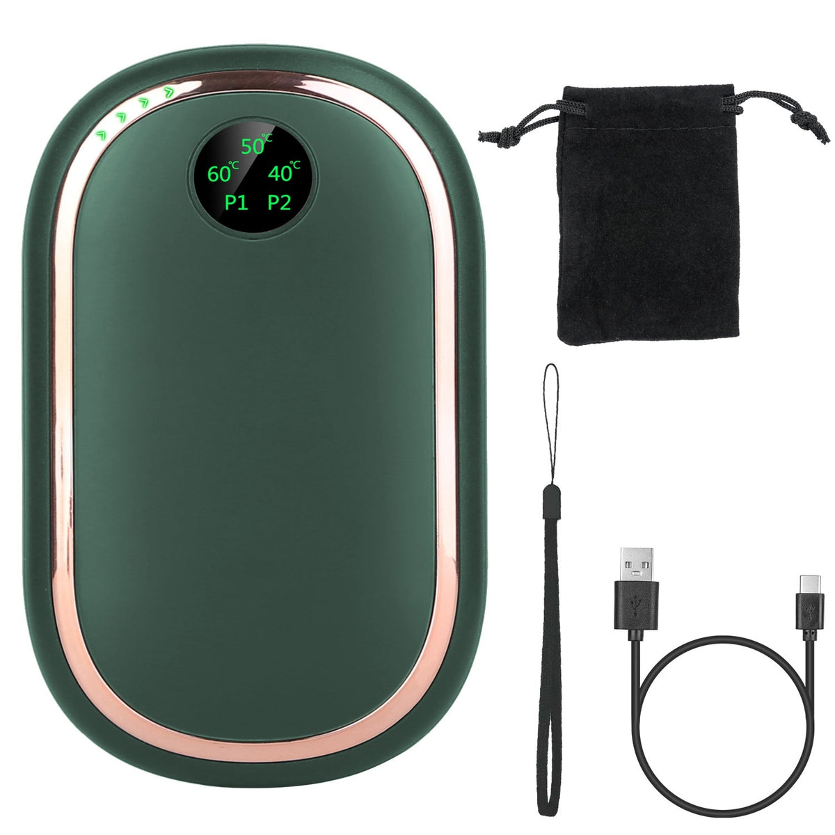 Rechargeable Hand Warmer Electric Hand Heater Portable Reusable Pocket Warmer Power Bank with Digital Display Sunset Light 3 Levels Double-sided Heati