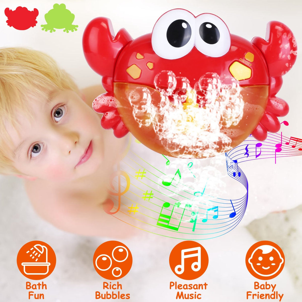 Frog Musical Bubble Bath Maker Baby Bath Toys for Bathtubs Toddler Bubble Machine for Bath Fun