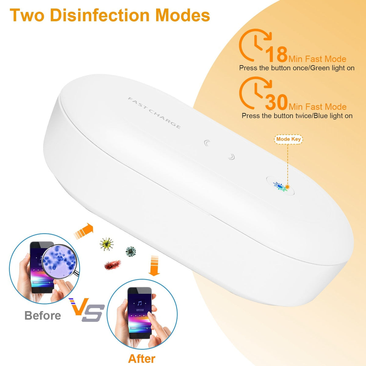 UV Light Sanitizer Box Portable 10W Phone Wireless Charging Disinfection Lamp w/ Aroma Diffuser Sterilizing Box For Jewelry Watch Wallet Keys