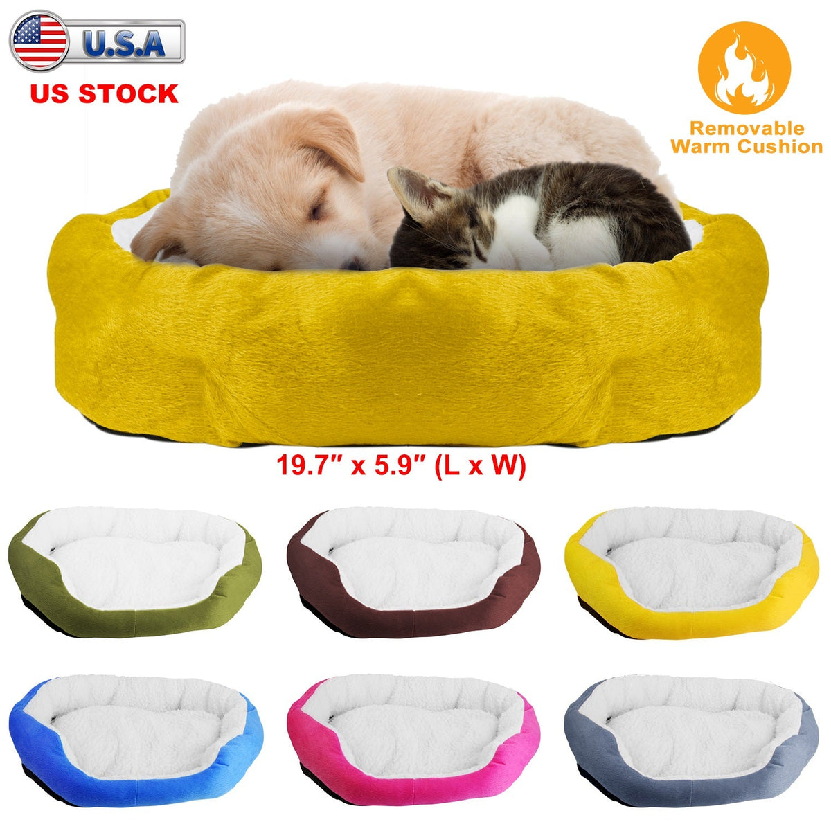 Pet Dog Bed Soft Warm Fleece Puppy Cat Bed Dog Cozy Nest Sofa Bed Cushion For S/M Dog