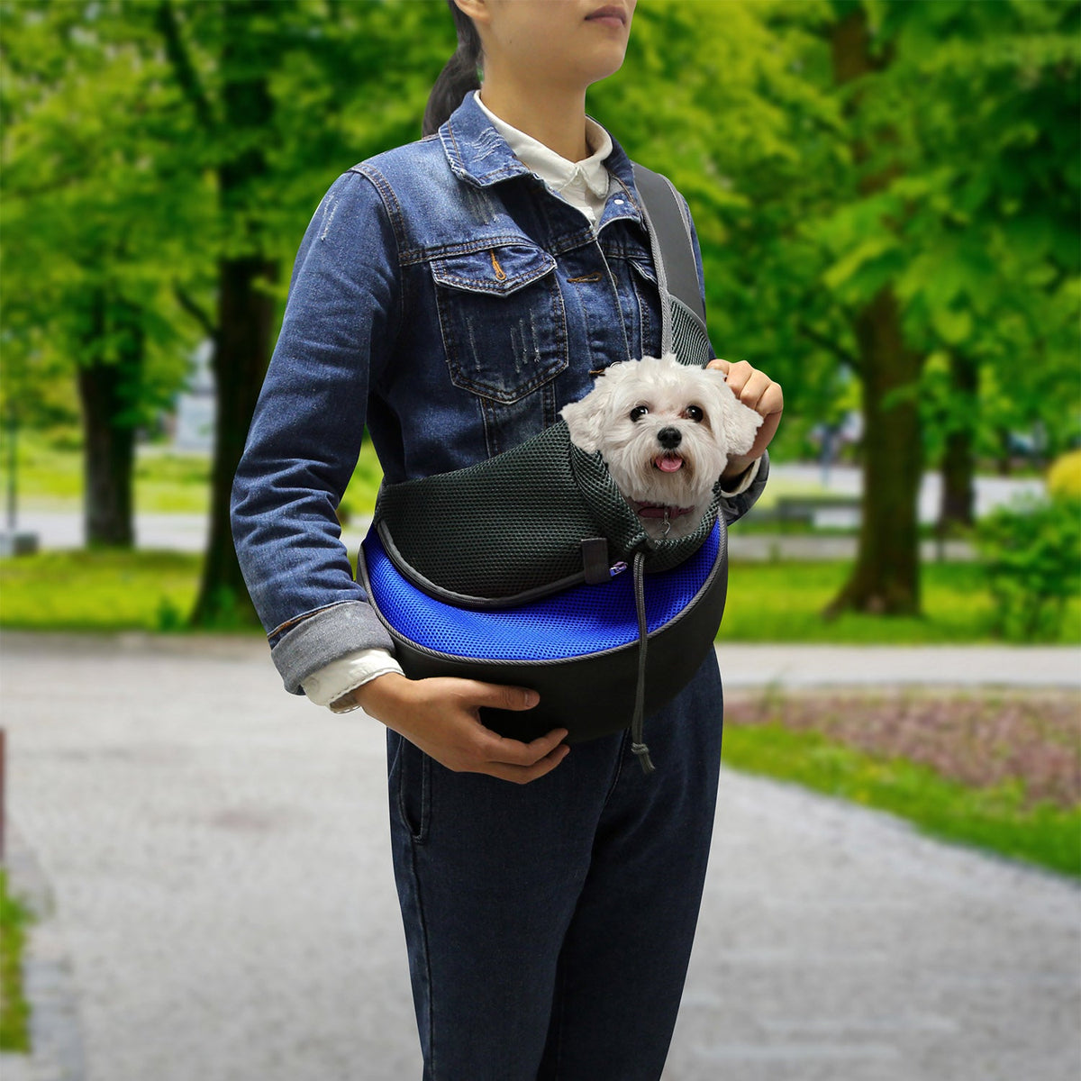 Pet Carrier for Dogs Cats Hand Free Sling Adjustable Padded Strap Tote Bag Breathable Shoulder Bag Carrying Small Dog Cat