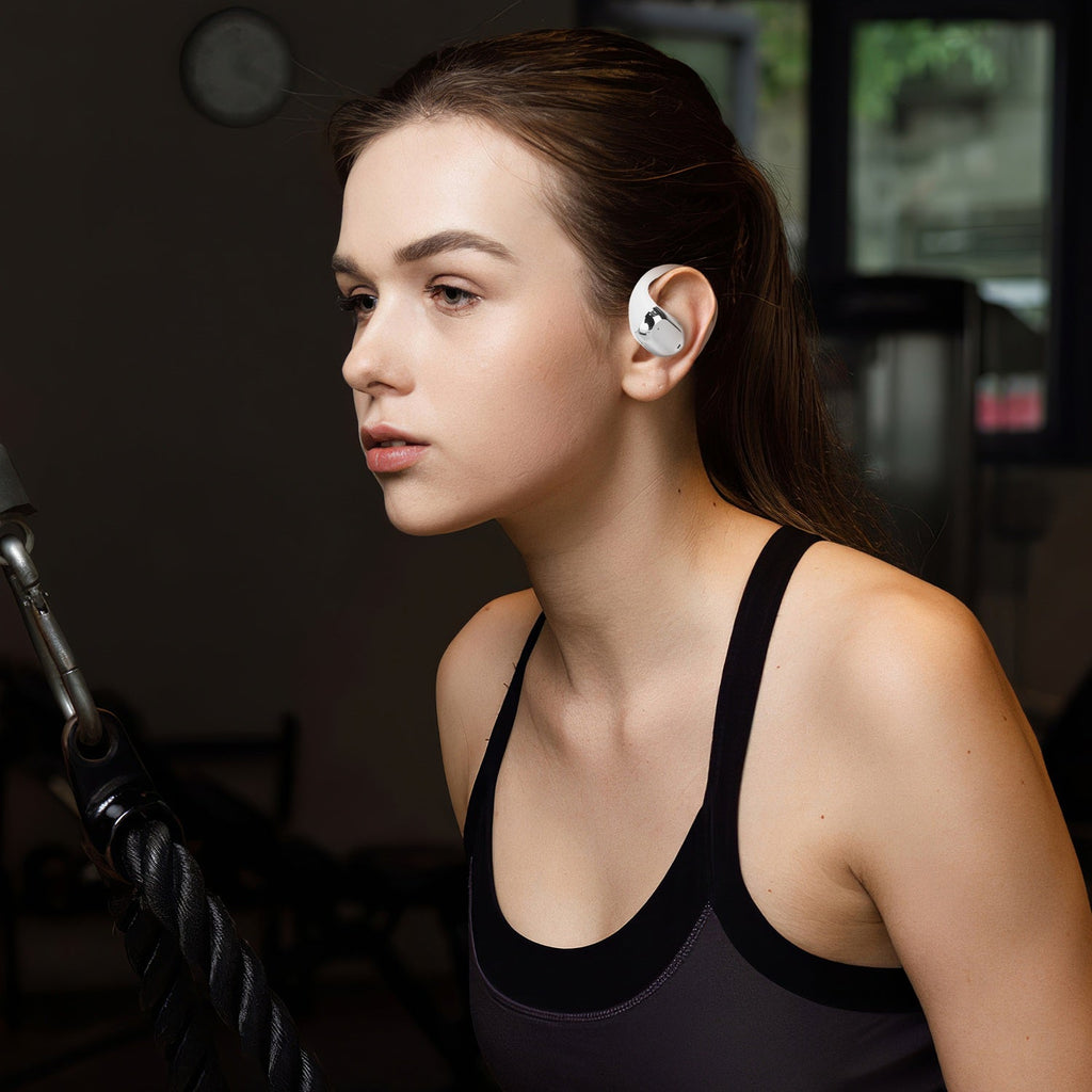 Wireless V5.4 Open Ear Earbuds with Earhook LED Display Charging Case IPX5 Waterproof 300Hrs Standby Time Touch Control Stereo Sport Headphones for Wo