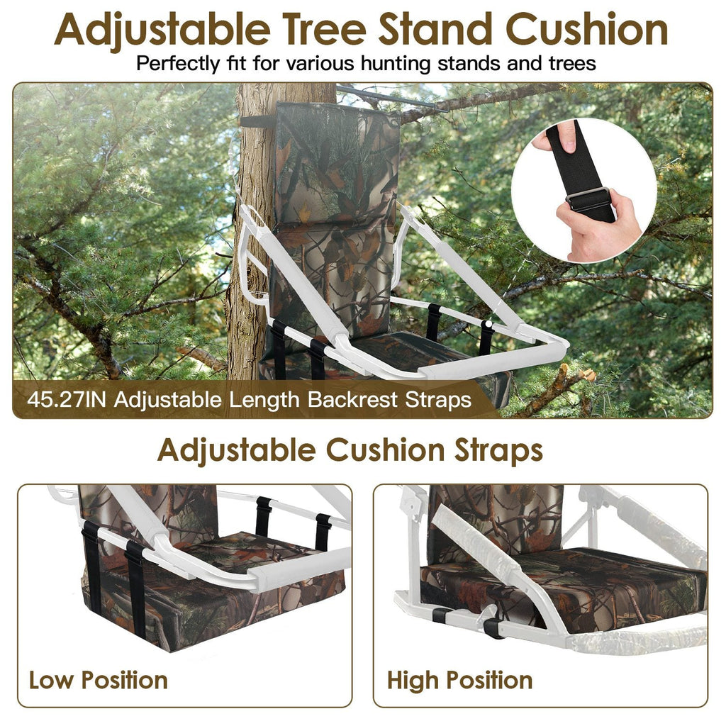 Foldable Tree Stand Seat Replacement Camouflage Waterproof Oxford Cloth Hunting Treestand Seat Cushion For Hunting Climber Deer Ladder