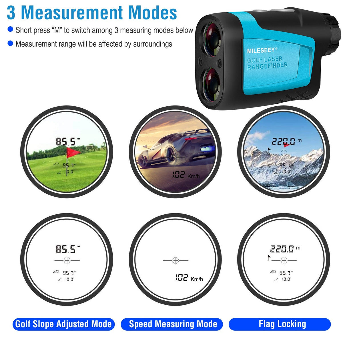 MiLESEEY Professional Precision Laser Golf Rangefinder 600m/656Yard 6X Magnification Distance Angle Speed Measurement For Golf Hunting