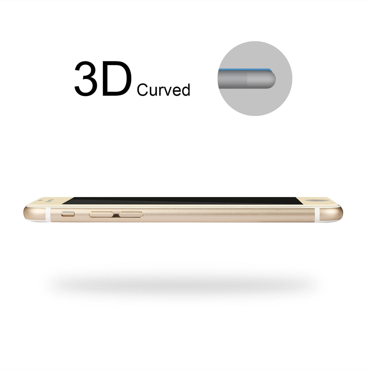 Screen Protector for iPhone 6 Plus 3D Edge Tempered Glass Phone Screen Saver HD Anti-Scratch Tempered Glass Film