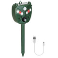 Ultrasonic Solar Animal Repeller Outdoor Mole Snake Squirrel Mouse Chaser Waterproof Bird Deer Dog Cat Deterrent with 5 Gears for Farm Garden Yard