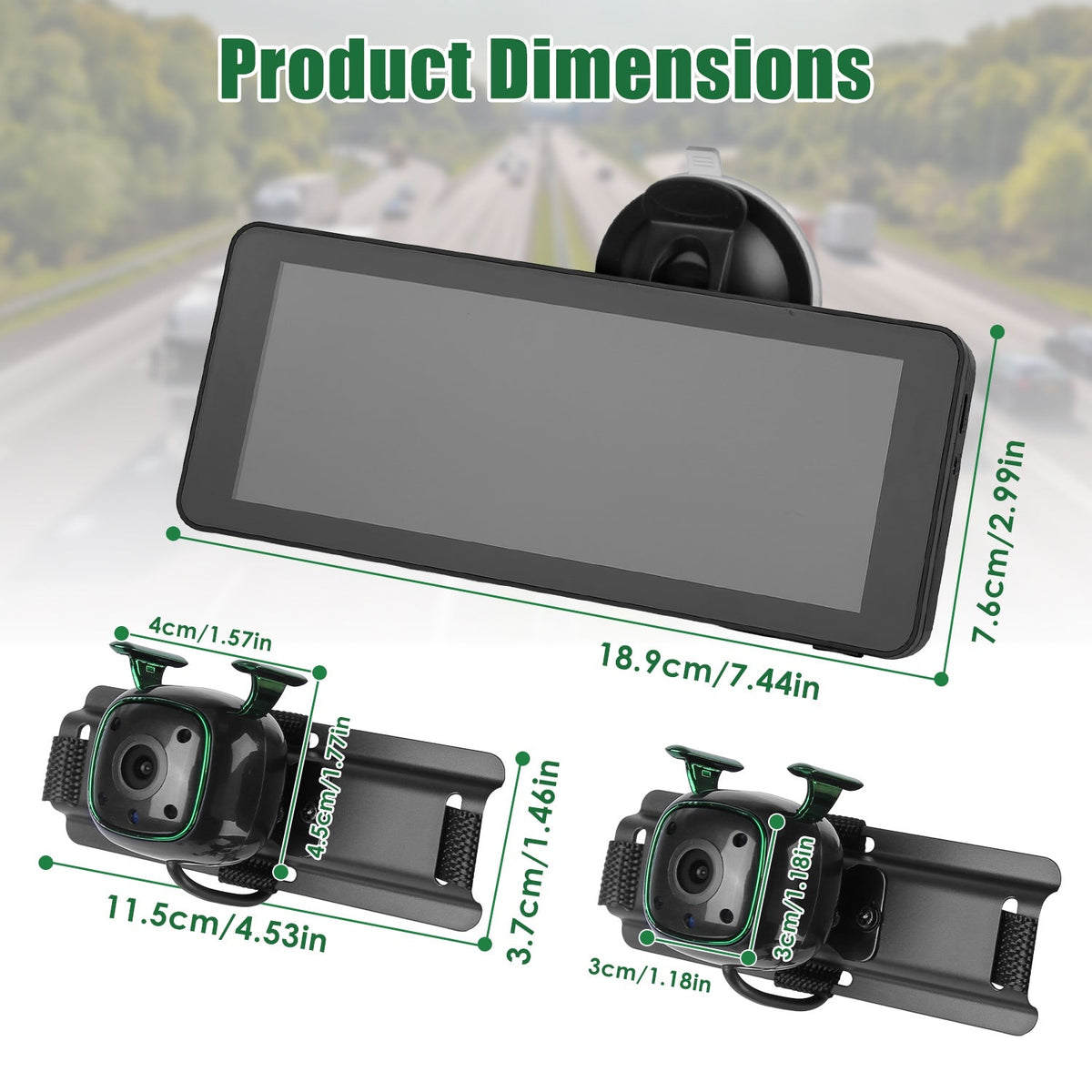 1080P Dual Baby Car Monitor – 120° Wide View, Night Vision, HD Split Screen