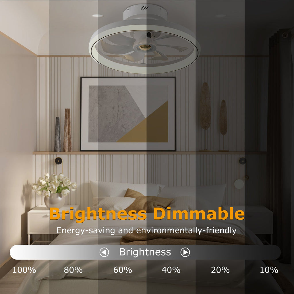 19.7in Ceiling Fan with 60W Light RoundÊPendant Fan Lamp LED Ceiling Fan with 6-Fan Speed 3000-6500W Light Color Adjustment Remote Control Timer APP C