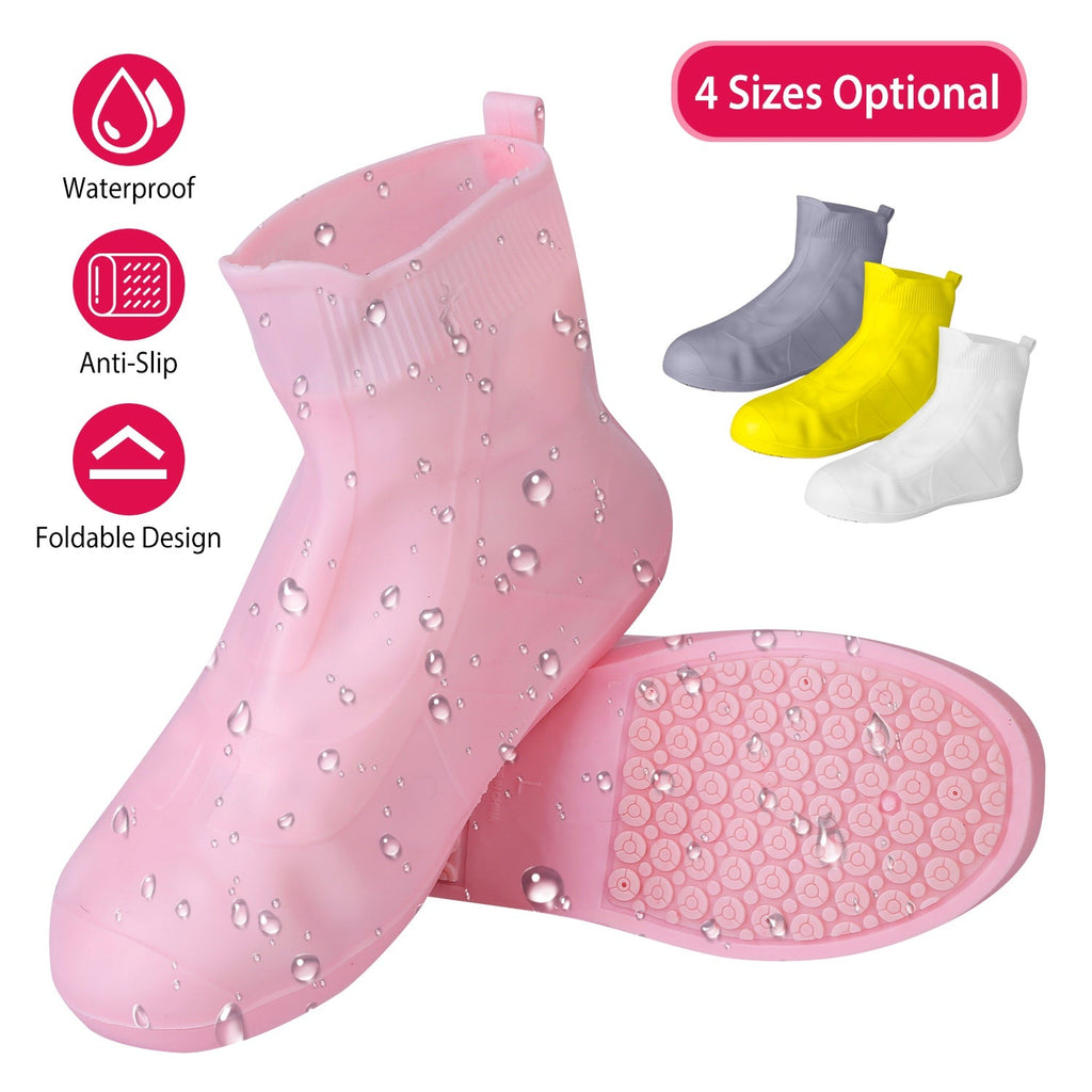 Waterproof Shoe Covers Reusable Not-Slip Rain Shoe Covers Protectors Foldable TPEÊRubber Shoe Protectors For Men Women Kids