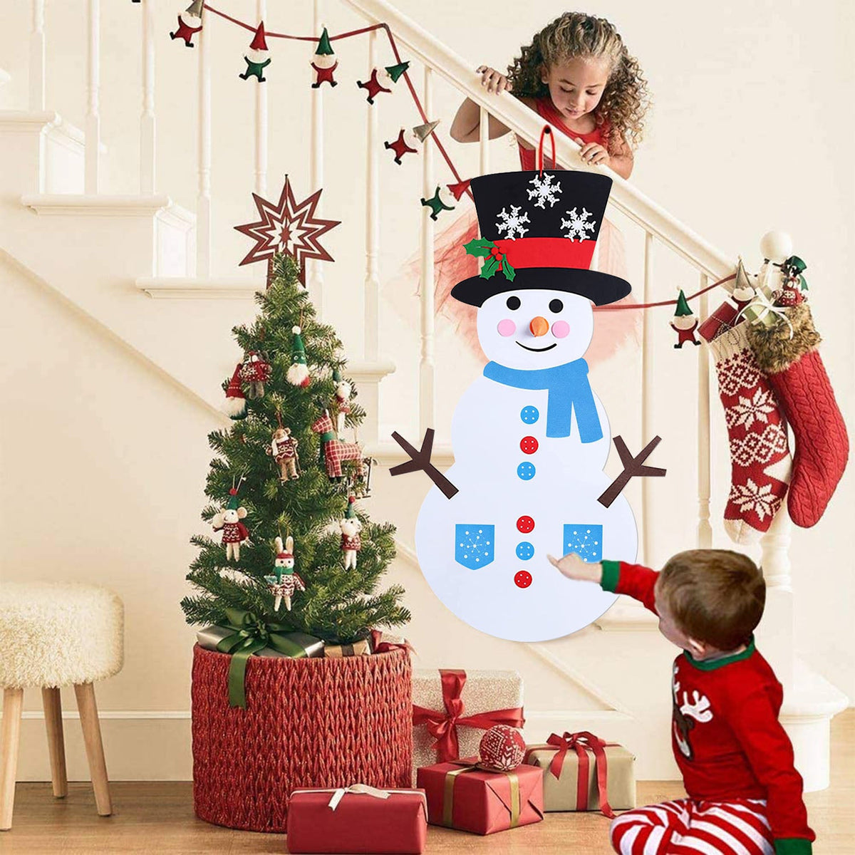 DIY Felt Christmas Snowman Set – 54 Pieces