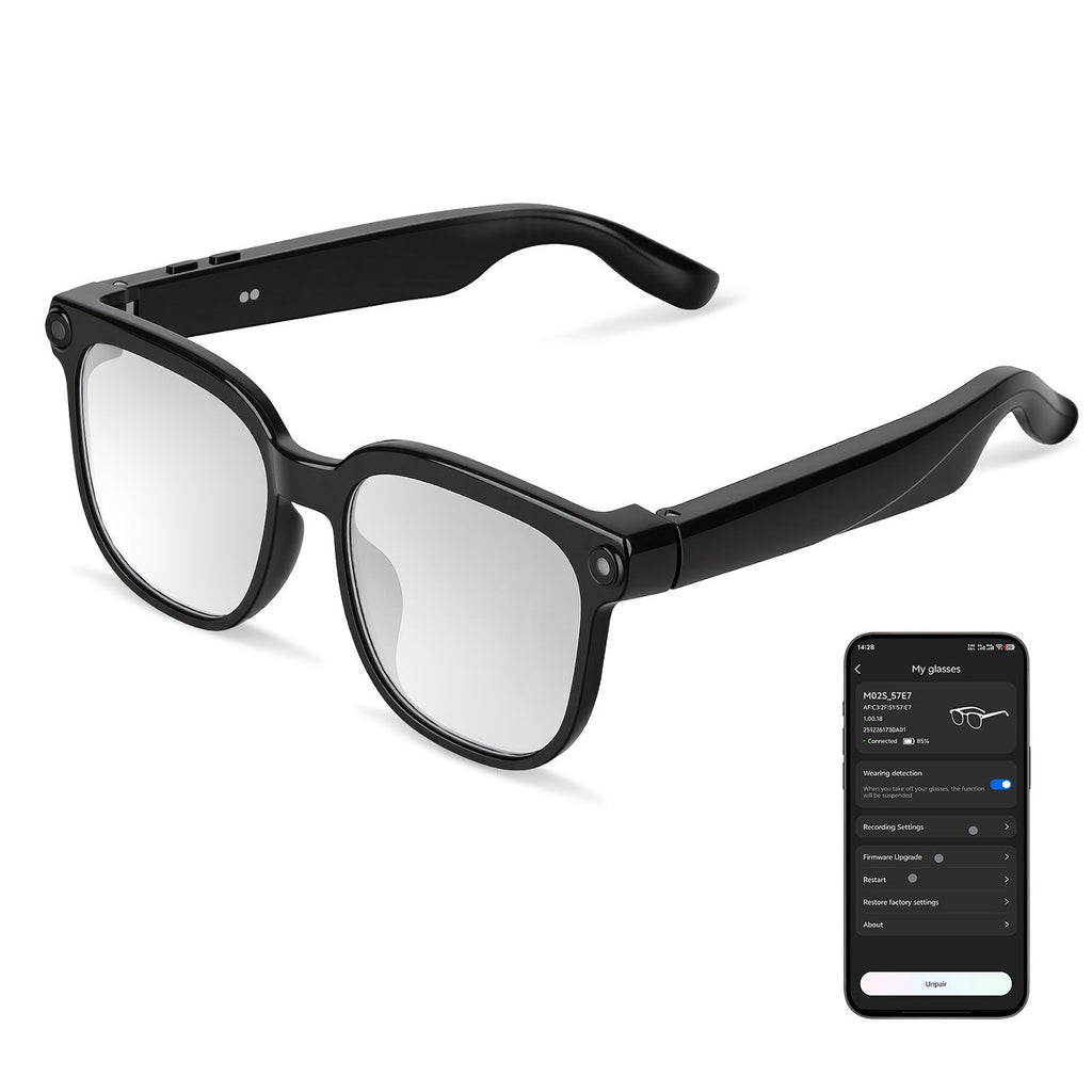AI Smart Glasses Video Recording Sunglasses with Camera and Audio 8MP HD1080P Real Time Translation 139 Languages Voice Assistant AI Photo Recognition