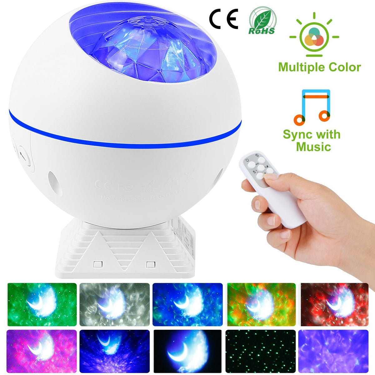 LED Star Projector Night Light Moon Nebula Cloud Lamp 360¡Rotating Star Light Kids Galaxy Projector w/ Remote Control