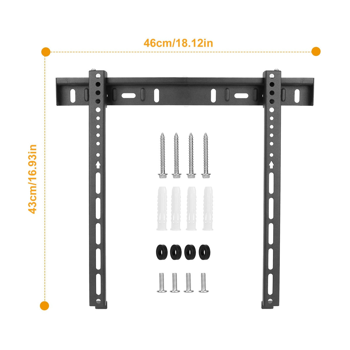 TV Wall Mount TV Wall Holder Bracket Support 32-65 inch Flat TV Max Hole Distance 400x400mm Hold Up To 30kg/66.14lbs