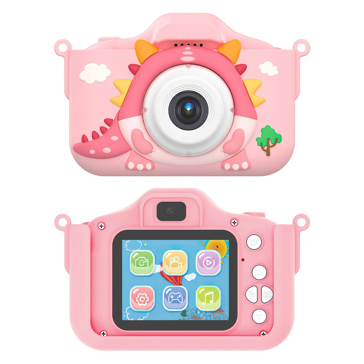 Dinosaur Kids Selfie Camera Cartoon Camera 48MP 1080P HD Digital Camera with Cartoon Case Card Reader 32G MMC Card for Boys Girls Aged 6+ Years Old