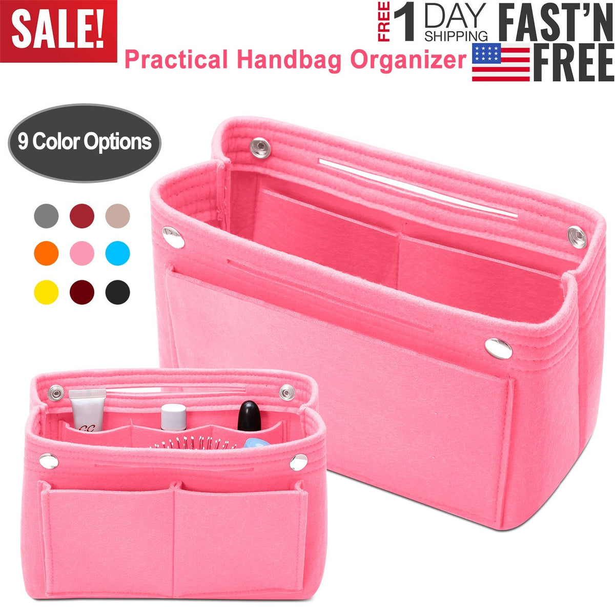 Felt Handbag Insert Organizer Purse Tote Shaper Bag in Bag Cosmetic Bag Handbag Purse Organizer