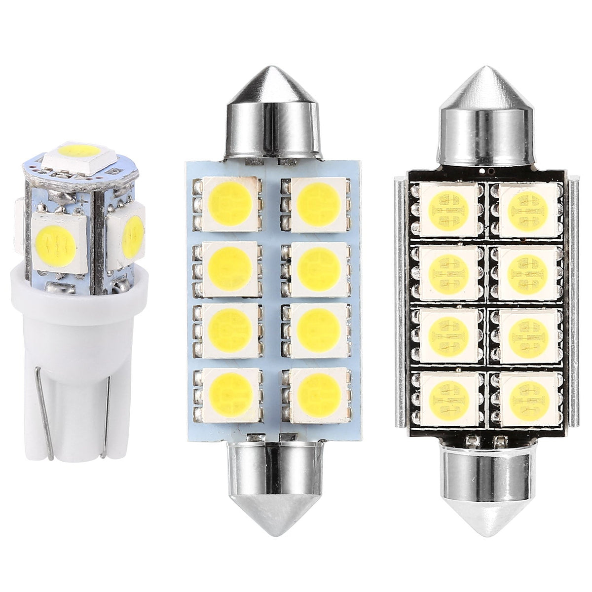 14Pcs T10 41mm Festoon LED Light Bulb Interior Dome Map LED Lights License Plate Trunk Side Positioning Lights 6000K White