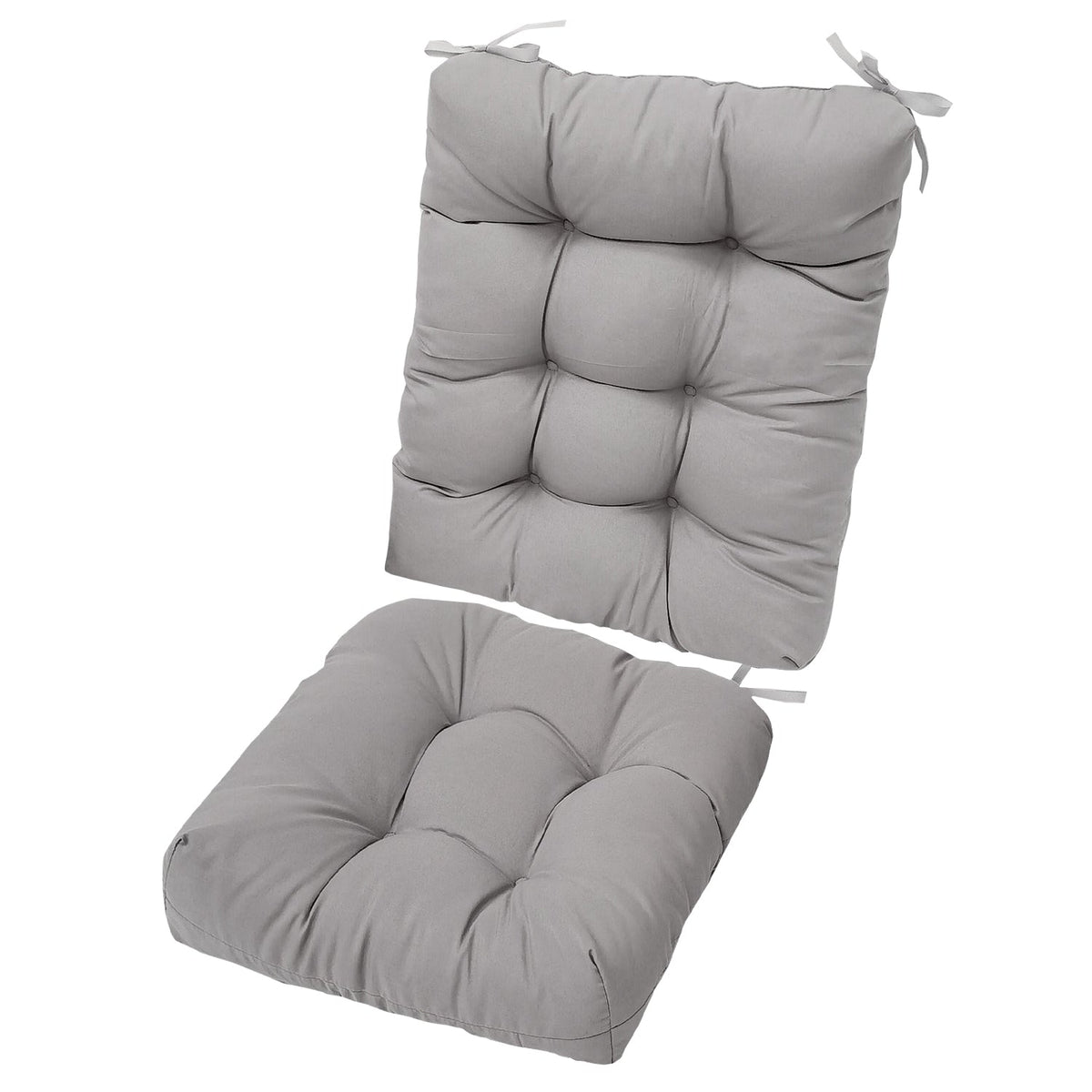 2Pcs Rocking Chair Cushion Upper And Lower Back And Seat Sets with Non-Slip Ties Polyester Fiber Filling Comfortable for Indoor Home Office Car