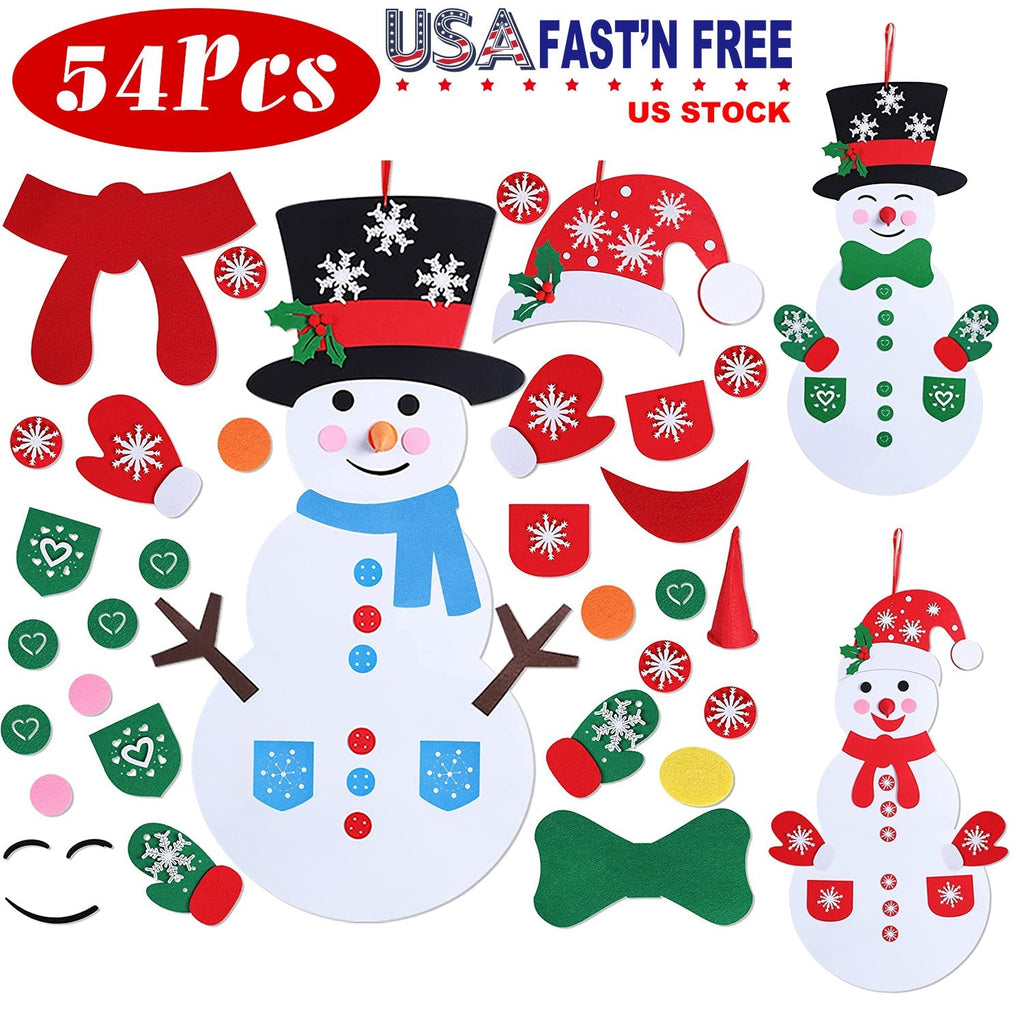 DIY Felt Christmas Snowman Set – 54 Pieces