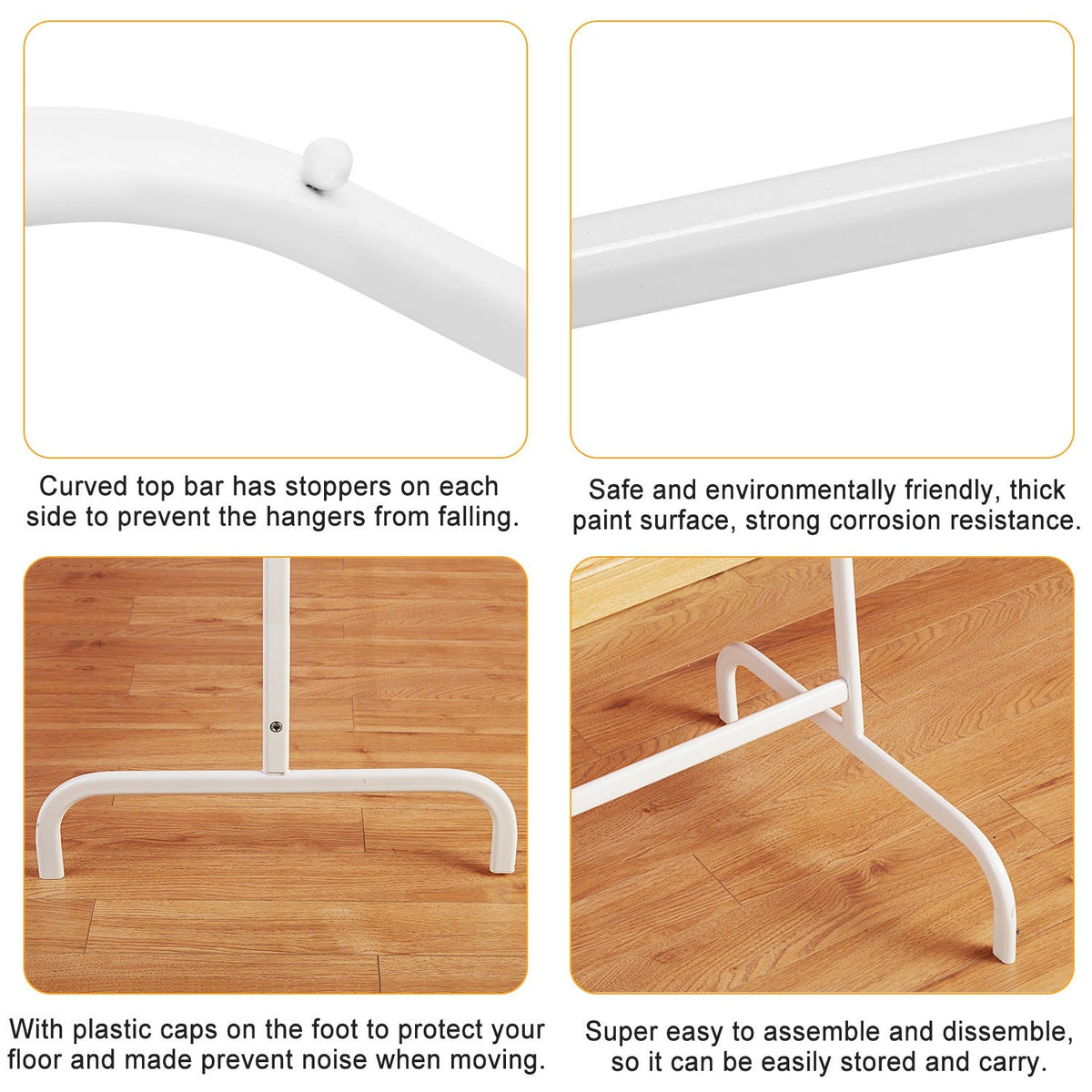 20kg/44lbs Loading Clothing Garment Racks Steel Freestanding Garment Racks Detachable Clothes Rack Stands Cloth Organizer for Store or Hanging Clothes