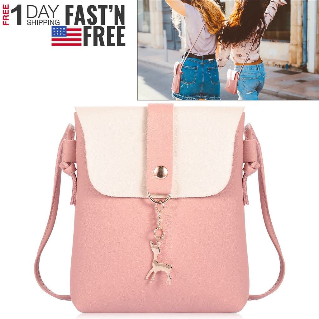 Women Girl Small Crossbody Bags PU Leather Messenger Bags Waterproof Clutch Purse Phone Wallet Pocket Pouch Satchel